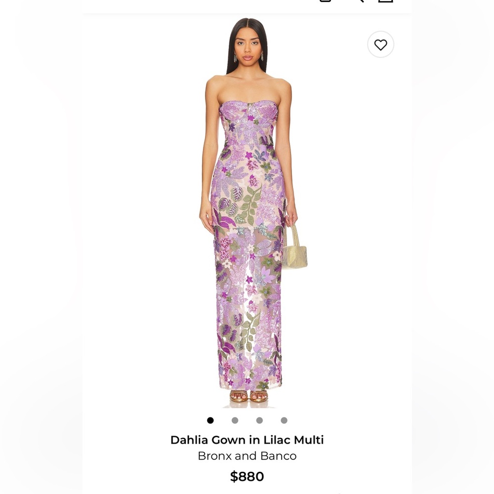 Lilac Multi Floral Sequin Gown